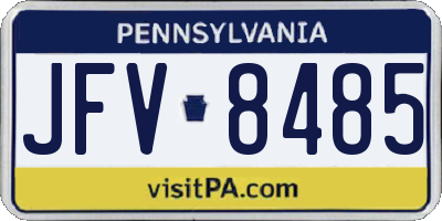 PA license plate JFV8485