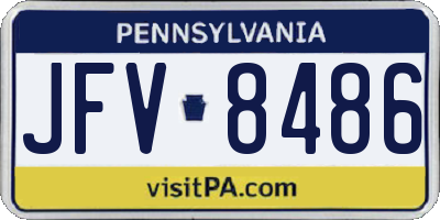PA license plate JFV8486