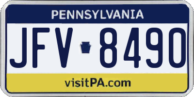 PA license plate JFV8490
