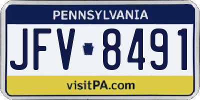PA license plate JFV8491