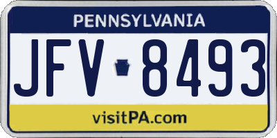 PA license plate JFV8493
