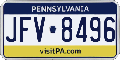 PA license plate JFV8496