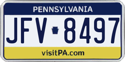 PA license plate JFV8497