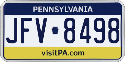 PA license plate JFV8498