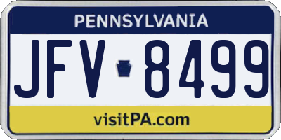 PA license plate JFV8499
