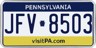 PA license plate JFV8503