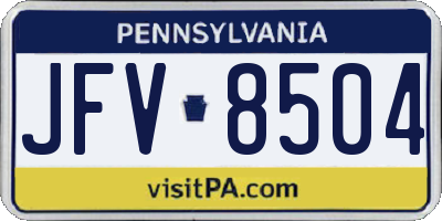 PA license plate JFV8504