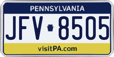 PA license plate JFV8505