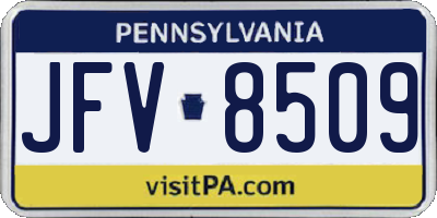PA license plate JFV8509