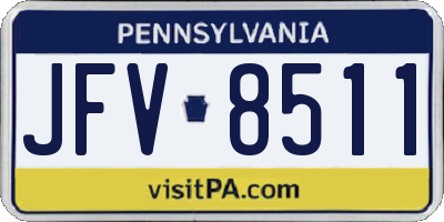 PA license plate JFV8511