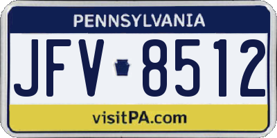 PA license plate JFV8512