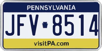 PA license plate JFV8514
