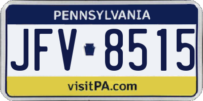 PA license plate JFV8515