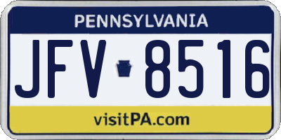 PA license plate JFV8516