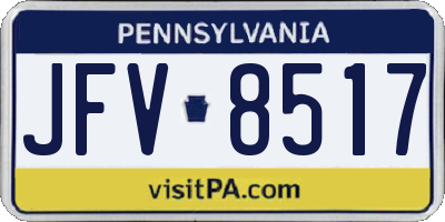 PA license plate JFV8517