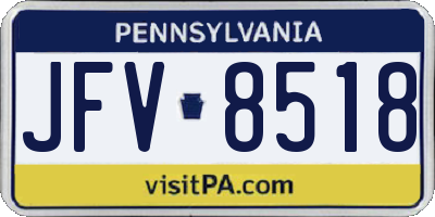 PA license plate JFV8518