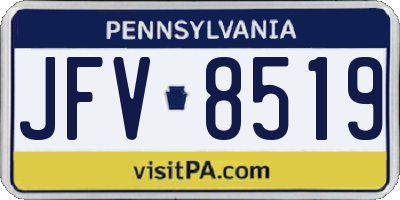PA license plate JFV8519