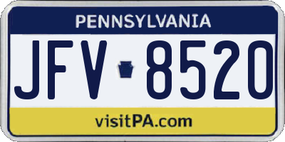 PA license plate JFV8520