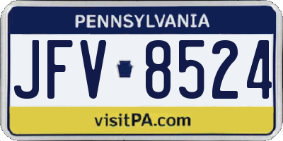PA license plate JFV8524