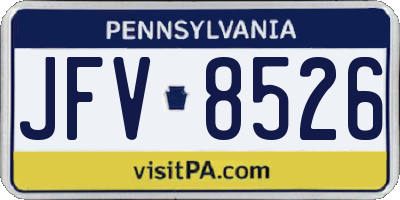 PA license plate JFV8526