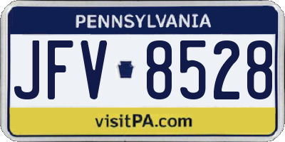 PA license plate JFV8528