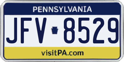 PA license plate JFV8529