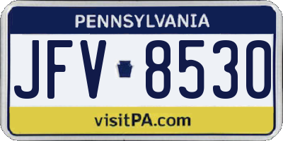 PA license plate JFV8530