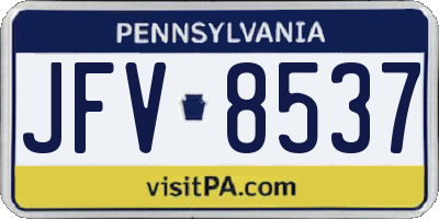 PA license plate JFV8537