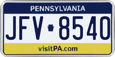 PA license plate JFV8540