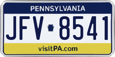 PA license plate JFV8541