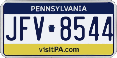 PA license plate JFV8544