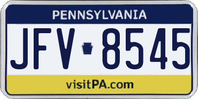 PA license plate JFV8545