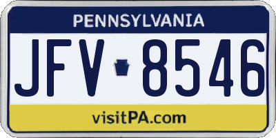 PA license plate JFV8546