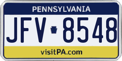 PA license plate JFV8548