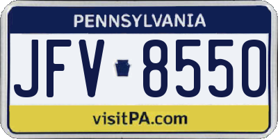 PA license plate JFV8550
