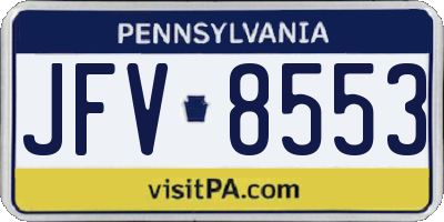 PA license plate JFV8553