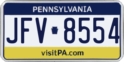 PA license plate JFV8554