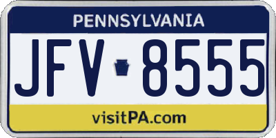 PA license plate JFV8555