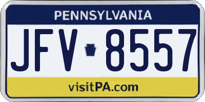 PA license plate JFV8557