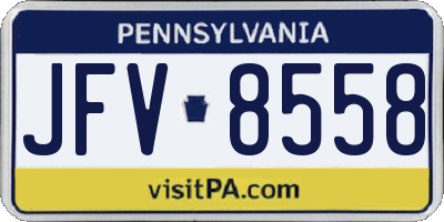PA license plate JFV8558