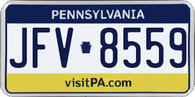 PA license plate JFV8559