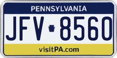 PA license plate JFV8560