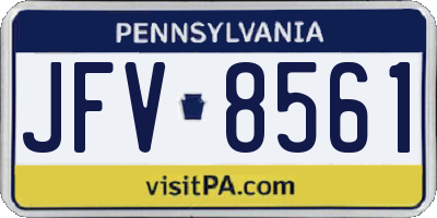 PA license plate JFV8561