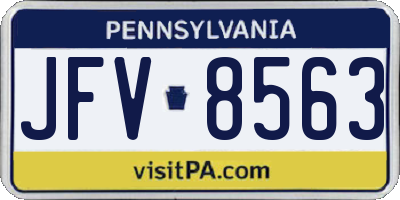 PA license plate JFV8563