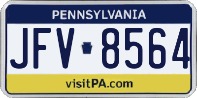 PA license plate JFV8564