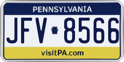 PA license plate JFV8566