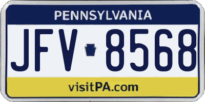 PA license plate JFV8568