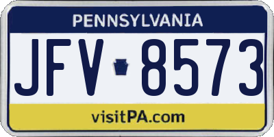 PA license plate JFV8573