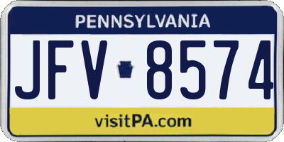 PA license plate JFV8574