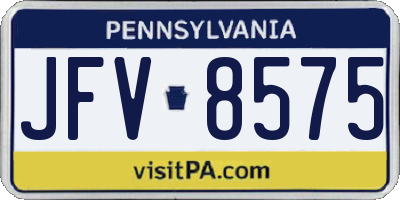 PA license plate JFV8575